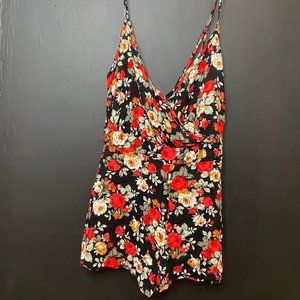 Black Floral Romper